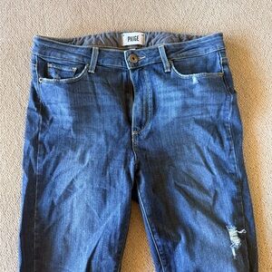 PAIGE Women's Distressed Blue Skinny Jeans